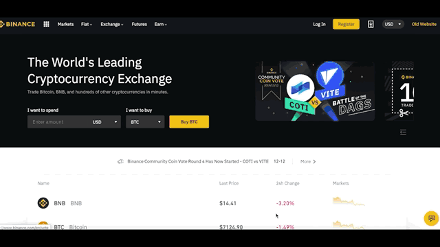 binance referral code after registration